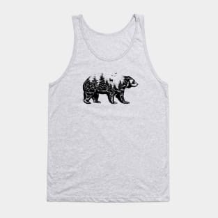 Bear Wilderness Double Exposure Tank Top